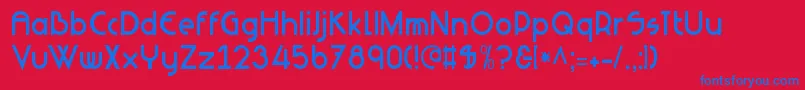 NeuesBauen-fontti – siniset fontit punaisella taustalla