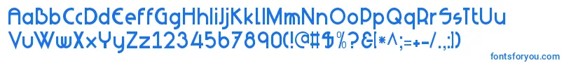 NeuesBauen-fontti – siniset fontit valkoisella taustalla