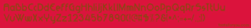 フォントNeuesBauen – 赤い背景に茶色の文字