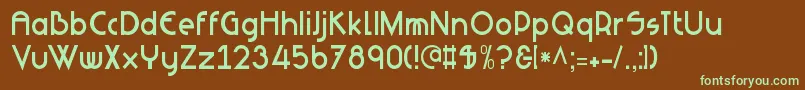 Шрифт NeuesBauen – зелёные шрифты на коричневом фоне