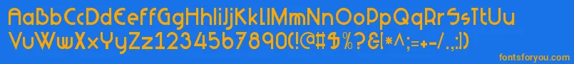Шрифт NeuesBauen – оранжевые шрифты на синем фоне