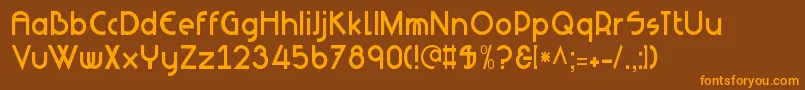 NeuesBauen-fontti – oranssit fontit ruskealla taustalla