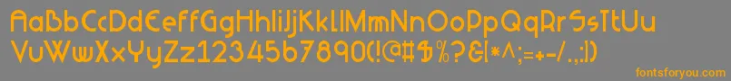 NeuesBauen-Schriftart – Orangefarbene Schriften auf grauem Hintergrund
