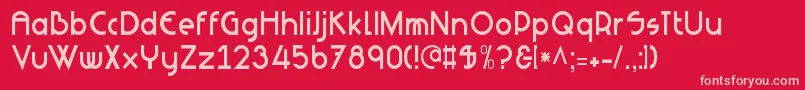 NeuesBauen-fontti – vaaleanpunaiset fontit punaisella taustalla