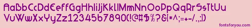フォントNeuesBauen – ピンクの背景に紫のフォント
