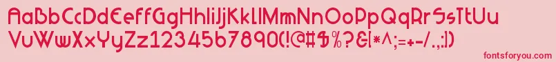 フォントNeuesBauen – ピンクの背景に赤い文字