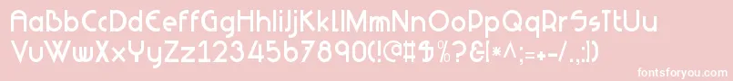 NeuesBauen-fontti – valkoiset fontit vaaleanpunaisella taustalla