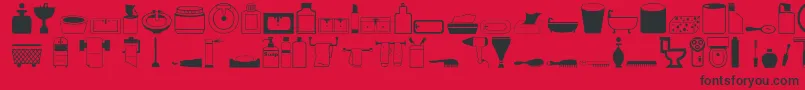 Hygieneo-Schriftart – Schwarze Schriften auf rotem Hintergrund