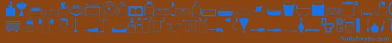 フォントHygieneo – 茶色の背景に青い文字