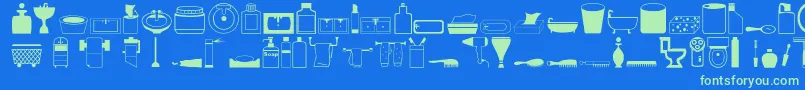 Czcionka Hygieneo – zielone czcionki na niebieskim tle