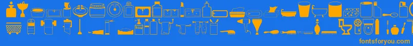 Hygieneo Font – Orange Fonts on Blue Background