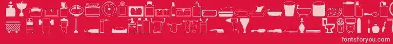 Hygieneo Font – Pink Fonts on Red Background