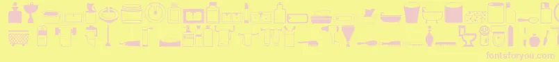 Hygieneo-fontti – vaaleanpunaiset fontit keltaisella taustalla