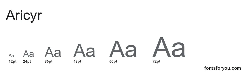 Aricyr Font Sizes