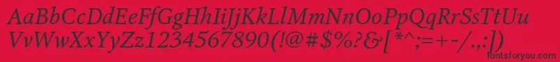 OctavacItalic Font – Black Fonts on Red Background