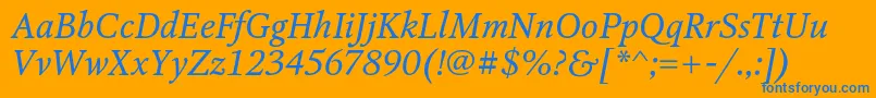 OctavacItalic Font – Blue Fonts on Orange Background