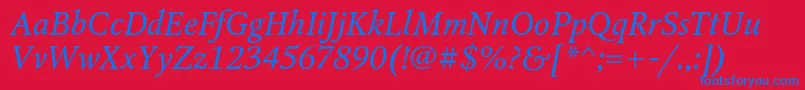 OctavacItalic Font – Blue Fonts on Red Background