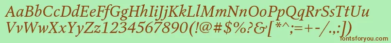 OctavacItalic Font – Brown Fonts on Green Background