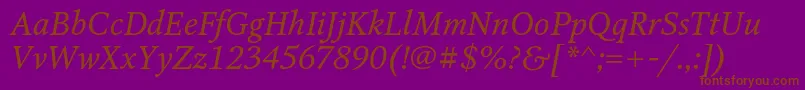 OctavacItalic Font – Brown Fonts on Purple Background