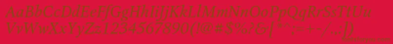 OctavacItalic Font – Brown Fonts on Red Background