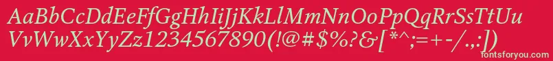 OctavacItalic Font – Green Fonts on Red Background