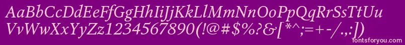 OctavacItalic Font – Pink Fonts on Purple Background