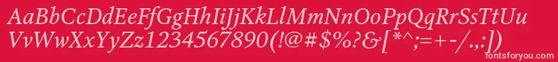 OctavacItalic Font – Pink Fonts on Red Background