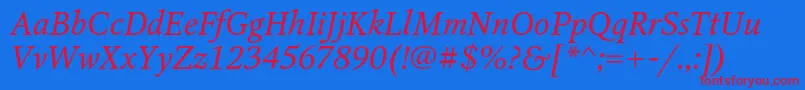 OctavacItalic Font – Red Fonts on Blue Background