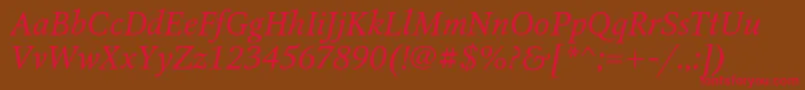 OctavacItalic Font – Red Fonts on Brown Background