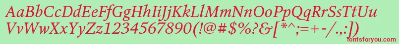 OctavacItalic Font – Red Fonts on Green Background