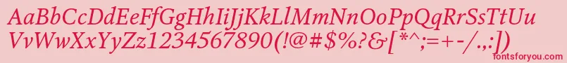OctavacItalic Font – Red Fonts on Pink Background