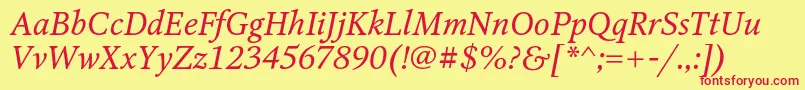 OctavacItalic Font – Red Fonts on Yellow Background