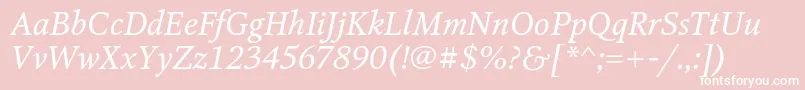 Police OctavacItalic – polices blanches sur fond rose