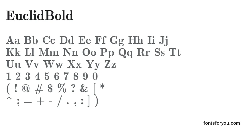Schriftart EuclidBold – Alphabet, Zahlen, spezielle Symbole