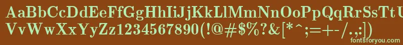 フォントEuclidBold – 緑色の文字が茶色の背景にあります。