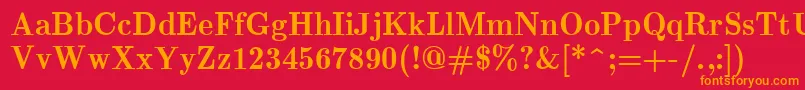 フォントEuclidBold – 赤い背景にオレンジの文字
