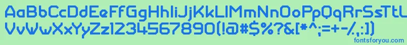 GiantrobotarmyMedium Font – Blue Fonts on Green Background