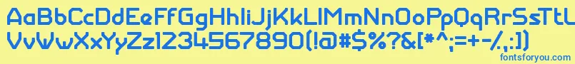 GiantrobotarmyMedium Font – Blue Fonts on Yellow Background