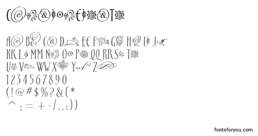 A fonte CancioneitcTt – alfabeto, números, caracteres especiais