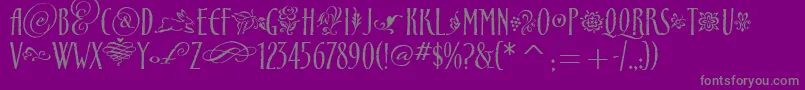 Weitere Informationen zur CancioneitcTt-Schriftart CancioneitcTt-Schriftart – Graue Schriften auf violettem Hintergrund