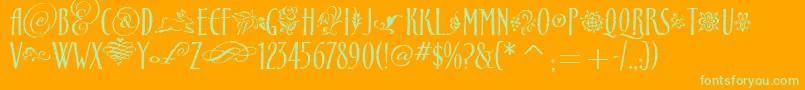 CancioneitcTt Font – Green Fonts on Orange Background