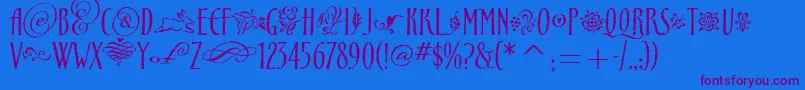 CancioneitcTt Font – Purple Fonts on Blue Background