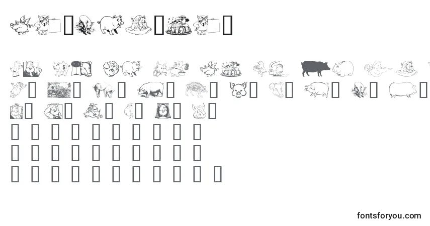 Schriftart EinSchwein – Alphabet, Zahlen, spezielle Symbole