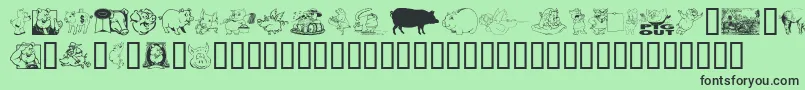 EinSchwein-Schriftart – Schwarze Schriften auf grünem Hintergrund