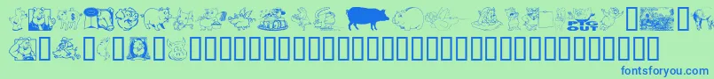 EinSchwein Font – Blue Fonts on Green Background