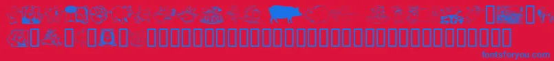 EinSchwein Font – Blue Fonts on Red Background