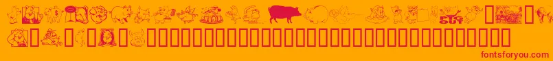 fuente EinSchwein – Fuentes Rojas Sobre Fondo Naranja