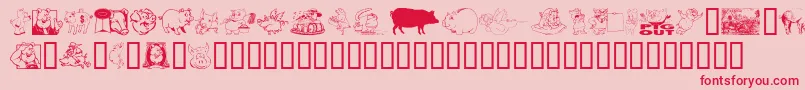 フォントEinSchwein – ピンクの背景に赤い文字