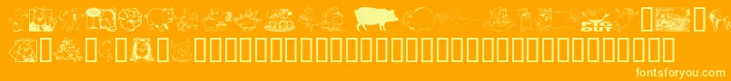 EinSchwein Font – Yellow Fonts on Orange Background