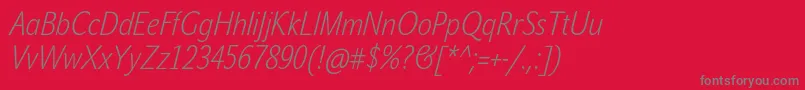 JohnsanscondWhiteProItalic Font – Gray Fonts on Red Background